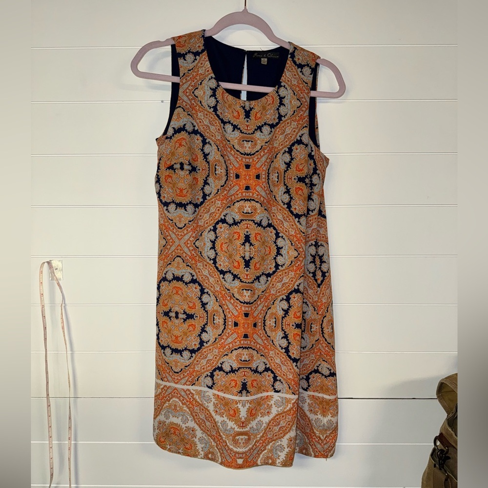 💥5 for 25💥 Rose & Olive Orange Black Halter Midi Sundress